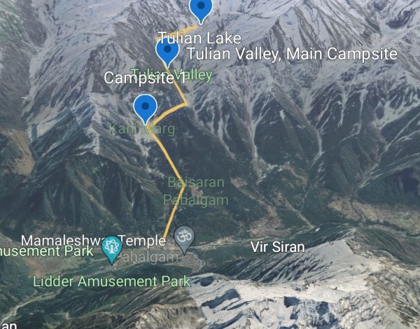 3D map of Tulian Lake Trek